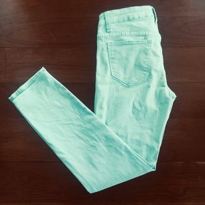 Hardly worn Else mint turquoise crop jeans